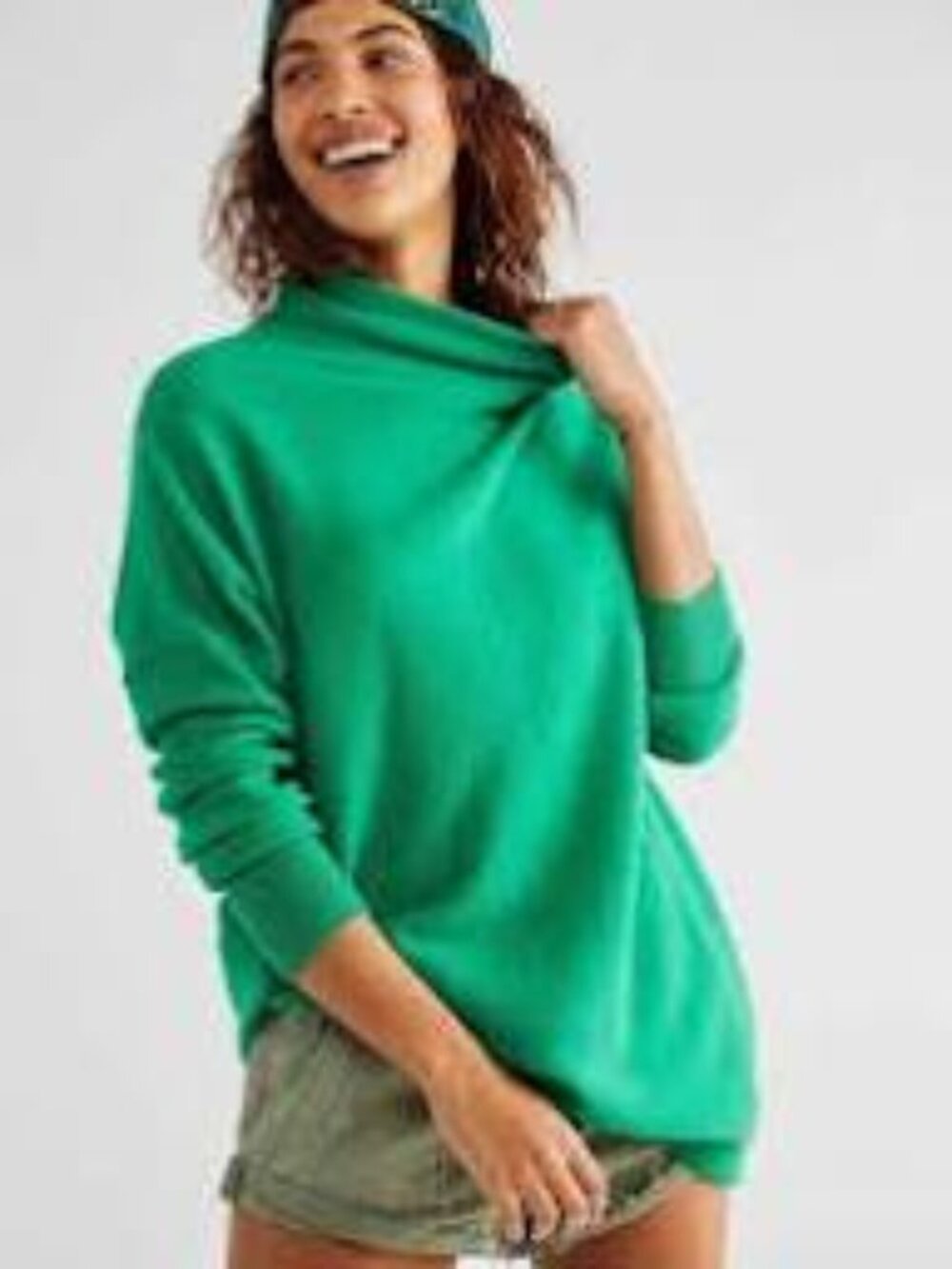 NWOT Free People ~ Ottoman Cashmere Tunic Sweater in Emerald Sea  ~ XL ~ Spring!